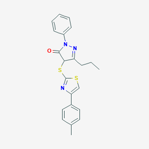 4-{[4-(4-methylphenyl)-1,3-thiazol-2-yl]sulfanyl}-2-phenyl-5-propyl-2,4-dihydro-3H-pyrazol-3-one