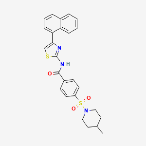 molecular formula C26H25N3O3S2 B2839852 4-((4-methylpiperidin-1-yl)sulfonyl)-N-(4-(naphthalen-1-yl)thiazol-2-yl)benzamide CAS No. 683264-54-2