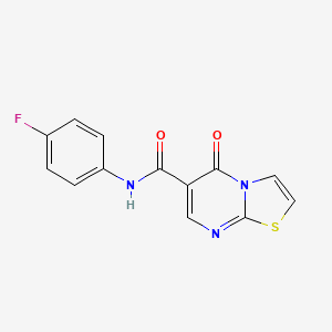 molecular formula C13H8FN3O2S B2839857 N-(4-fluorophenyl)-5-oxo-5H-thiazolo[3,2-a]pyrimidine-6-carboxamide CAS No. 851943-88-9