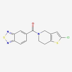 molecular formula C14H10ClN3OS2 B2839863 benzo[c][1,2,5]thiadiazol-5-yl(2-chloro-6,7-dihydrothieno[3,2-c]pyridin-5(4H)-yl)methanone CAS No. 2034224-01-4