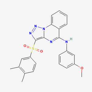 molecular formula C24H21N5O3S B2839867 3-[(3,4-dimethylphenyl)sulfonyl]-N-(3-methoxyphenyl)[1,2,3]triazolo[1,5-a]quinazolin-5-amine CAS No. 866812-69-3