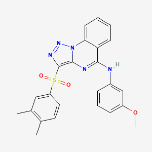 molecular formula C24H21N5O3S B2839867 3-(3,4-DIMETHYLBENZENESULFONYL)-N-(3-METHOXYPHENYL)-[1,2,3]TRIAZOLO[1,5-A]QUINAZOLIN-5-AMINE CAS No. 866812-69-3