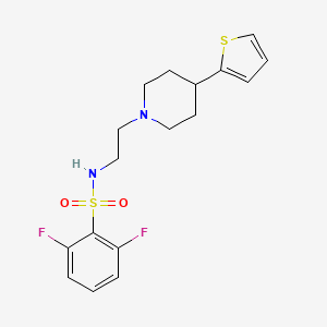 molecular formula C17H20F2N2O2S2 B2839869 2,6-difluoro-N-(2-(4-(thiophen-2-yl)piperidin-1-yl)ethyl)benzenesulfonamide CAS No. 1428362-98-4