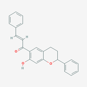 molecular formula C24H20O3 B283987 1-(7-hydroxy-2-phenyl-3,4-dihydro-2H-chromen-6-yl)-3-phenyl-2-propen-1-one 
