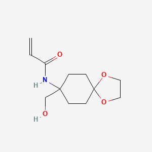 molecular formula C12H19NO4 B2839870 N-[8-(Hydroxymethyl)-1,4-dioxaspiro[4.5]decan-8-yl]prop-2-enamide CAS No. 2411293-98-4