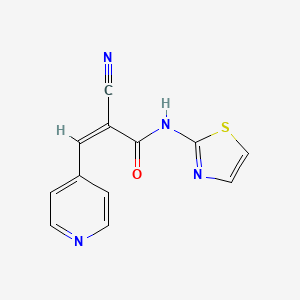 molecular formula C12H8N4OS B2839876 (Z)-2-Cyano-3-pyridin-4-yl-N-(1,3-thiazol-2-yl)prop-2-enamide CAS No. 667413-49-2