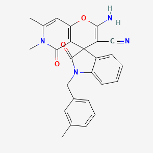 2'-Amino-6',7'-dimethyl-1-(3-methylbenzyl)-2,5'-dioxo-5',6'-dihydrospiro[indoline-3,4'-pyrano[3,2-c]pyridine]-3'-carbonitrile