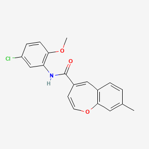 molecular formula C19H16ClNO3 B2839881 N-(5-氯-2-甲氧基苯基)-8-甲基-1-苯并噁啶-4-羧酰胺 CAS No. 1049142-37-1