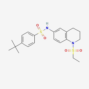 molecular formula C21H28N2O4S2 B2839888 4-(tert-butyl)-N-(1-(ethylsulfonyl)-1,2,3,4-tetrahydroquinolin-6-yl)benzenesulfonamide CAS No. 941986-67-0