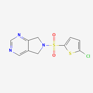 molecular formula C10H8ClN3O2S2 B2839891 6-((5-chlorothiophen-2-yl)sulfonyl)-6,7-dihydro-5H-pyrrolo[3,4-d]pyrimidine CAS No. 1448043-90-0