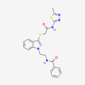 N-{2-[3-({[(5-methyl-1,3,4-thiadiazol-2-yl)carbamoyl]methyl}sulfanyl)-1H-indol-1-yl]ethyl}benzamide