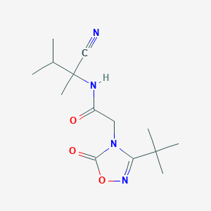 molecular formula C14H22N4O3 B2839915 2-(3-Tert-butyl-5-oxo-1,2,4-oxadiazol-4-yl)-N-(2-cyano-3-methylbutan-2-yl)acetamide CAS No. 2418675-08-6