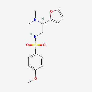 molecular formula C15H20N2O4S B2839923 N-(2-(dimethylamino)-2-(furan-2-yl)ethyl)-4-methoxybenzenesulfonamide CAS No. 899747-68-3