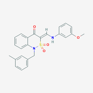 (3Z)-3-{[(3-methoxyphenyl)amino]methylene}-1-(3-methylbenzyl)-1H-2,1-benzothiazin-4(3H)-one 2,2-dioxide