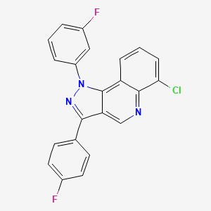 molecular formula C22H12ClF2N3 B2839937 6-chloro-1-(3-fluorophenyl)-3-(4-fluorophenyl)-1H-pyrazolo[4,3-c]quinoline CAS No. 901247-21-0