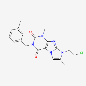 molecular formula C19H20ClN5O2 B2839940 8-(2-chloroethyl)-1,7-dimethyl-3-(3-methylbenzyl)-1H-imidazo[2,1-f]purine-2,4(3H,8H)-dione CAS No. 919012-56-9