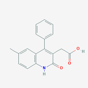 2-(6-methyl-2-oxo-4-phenyl-1H-quinolin-3-yl)acetic acid