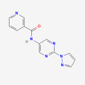 molecular formula C13H10N6O B2839944 N-(2-(1H-pyrazol-1-yl)pyrimidin-5-yl)nicotinamide CAS No. 1421471-93-3