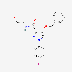 molecular formula C20H20FN3O3 B2839947 4-(benzyloxy)-1-(4-fluorophenyl)-N-(2-methoxyethyl)-1H-pyrazole-3-carboxamide CAS No. 1172340-68-9
