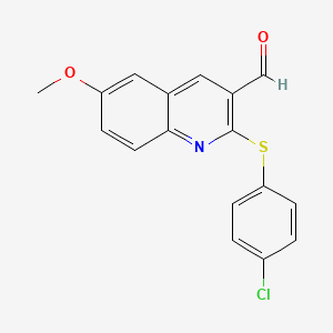 2-(4-Chlorophenyl)sulfanyl-6-methoxyquinoline-3-carbaldehyde