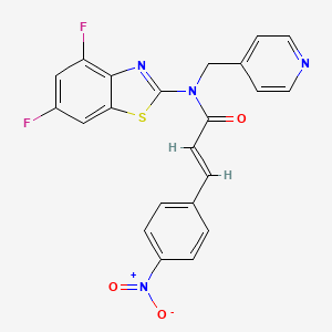 molecular formula C22H14F2N4O3S B2839956 (E)-N-(4,6-difluorobenzo[d]thiazol-2-yl)-3-(4-nitrophenyl)-N-(pyridin-4-ylmethyl)acrylamide CAS No. 941869-63-2