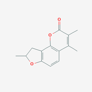 molecular formula C14H14O3 B283996 3,4,8-trimethyl-8,9-dihydro-2H-furo[2,3-h]chromen-2-one 