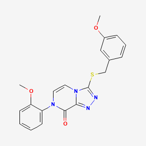 molecular formula C20H18N4O3S B2839961 3-((3-methoxybenzyl)thio)-7-(2-methoxyphenyl)-[1,2,4]triazolo[4,3-a]pyrazin-8(7H)-one CAS No. 1242885-66-0