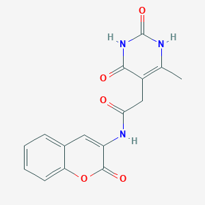 molecular formula C16H13N3O5 B2839968 2-(6-methyl-2,4-dioxo-1,2,3,4-tetrahydropyrimidin-5-yl)-N-(2-oxo-2H-chromen-3-yl)acetamide CAS No. 1203234-54-1