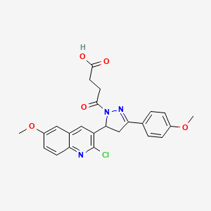 4-[5-(2-chloro-6-methoxyquinolin-3-yl)-3-(4-methoxyphenyl)-4,5-dihydro-1H-pyrazol-1-yl]-4-oxobutanoic acid