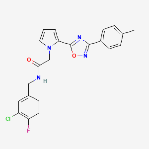 N-(3-chloro-4-fluorobenzyl)-2-{2-[3-(4-methylphenyl)-1,2,4-oxadiazol-5-yl]-1H-pyrrol-1-yl}acetamide