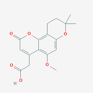 (5-methoxy-8,8-dimethyl-2-oxo-9,10-dihydro-2H,8H-pyrano[2,3-f]chromen-4-yl)acetic acid
