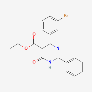 Ethyl 4-(3-bromophenyl)-6-hydroxy-2-phenyl-4,5-dihydro-5-pyrimidinecarboxylate