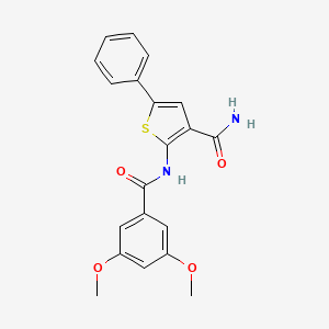 molecular formula C20H18N2O4S B2839986 2-(3,5-Dimethoxybenzamido)-5-phenylthiophene-3-carboxamide CAS No. 941886-27-7