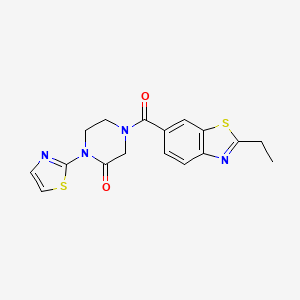 molecular formula C17H16N4O2S2 B2839987 4-(2-Ethylbenzo[d]thiazole-6-carbonyl)-1-(thiazol-2-yl)piperazin-2-one CAS No. 2319633-05-9