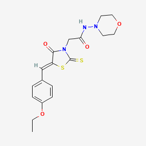 molecular formula C18H21N3O4S2 B2839990 (Z)-2-(5-(4-ethoxybenzylidene)-4-oxo-2-thioxothiazolidin-3-yl)-N-morpholinoacetamide CAS No. 463319-52-0