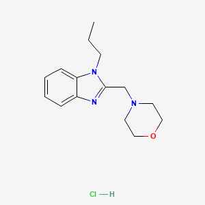 molecular formula C15H22ClN3O B2839993 4-((1-propyl-1H-benzo[d]imidazol-2-yl)methyl)morpholine hydrochloride CAS No. 1215812-91-1