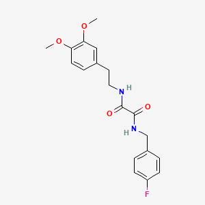 molecular formula C19H21FN2O4 B2839994 Oxamide, N-(4-fluorobenzyl)-N'-[2-(3,4-dimethoxyphenyl)ethyl]- CAS No. 361463-67-4