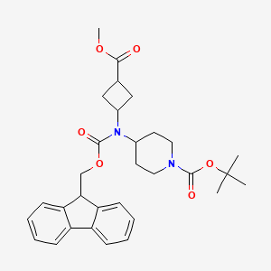 molecular formula C31H38N2O6 B2840001 Tert-butyl 4-[9H-fluoren-9-ylmethoxycarbonyl-(3-methoxycarbonylcyclobutyl)amino]piperidine-1-carboxylate CAS No. 2155840-80-3