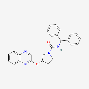 N-(diphenylmethyl)-3-(quinoxalin-2-yloxy)pyrrolidine-1-carboxamide
