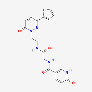 molecular formula C18H17N5O5 B2840004 N-(2-((2-(3-(furan-2-yl)-6-oxopyridazin-1(6H)-yl)ethyl)amino)-2-oxoethyl)-6-oxo-1,6-dihydropyridine-3-carboxamide CAS No. 1219912-30-7