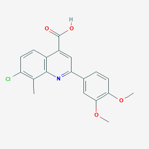molecular formula C19H16ClNO4 B2840009 7-Chloro-2-(3,4-dimethoxyphenyl)-8-methylquinoline-4-carboxylic acid CAS No. 588696-86-0