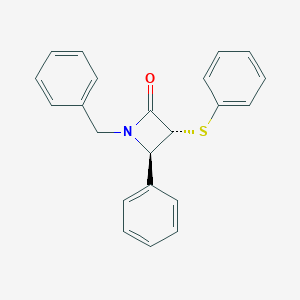 molecular formula C22H19NOS B284001 1-Benzyl-4-phenyl-3-(phenylsulfanyl)-2-azetidinone 