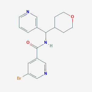 molecular formula C17H18BrN3O2 B2840015 5-bromo-N-(pyridin-3-yl(tetrahydro-2H-pyran-4-yl)methyl)nicotinamide CAS No. 2034592-57-7