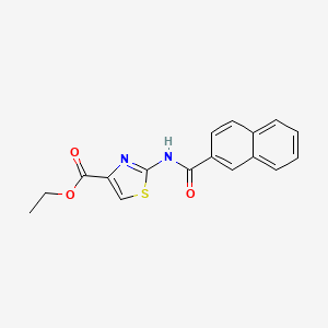 molecular formula C17H14N2O3S B2840017 Ethyl 2-(naphthalene-2-carbonylamino)-1,3-thiazole-4-carboxylate CAS No. 247056-86-6