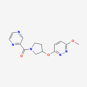 (3-((6-Methoxypyridazin-3-yl)oxy)pyrrolidin-1-yl)(pyrazin-2-yl)methanone