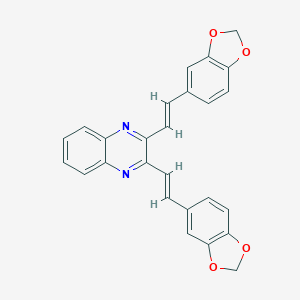 molecular formula C26H18N2O4 B284003 2,3-Bis[2-(1,3-benzodioxol-5-yl)vinyl]quinoxaline 