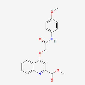 molecular formula C20H18N2O5 B2840040 Methyl 4-(2-((4-methoxyphenyl)amino)-2-oxoethoxy)quinoline-2-carboxylate CAS No. 1359390-77-4