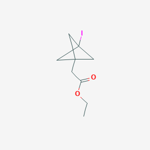 molecular formula C9H13IO2 B2840043 Ethyl 2-(3-iodo-1-bicyclo[1.1.1]pentanyl)acetate CAS No. 2242693-89-4