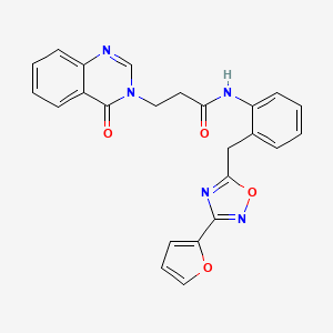 N-(2-((3-(furan-2-yl)-1,2,4-oxadiazol-5-yl)methyl)phenyl)-3-(4-oxoquinazolin-3(4H)-yl)propanamide