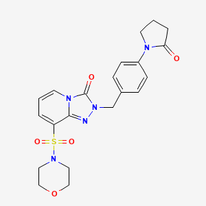 molecular formula C21H23N5O5S B2840051 5-{[ethyl(4-methylbenzyl)amino]methyl}-2-(3-methylphenyl)pyrazolo[1,5-a]pyrimidin-7(1H)-one CAS No. 1251680-95-1